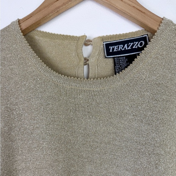 Terazzo Vintage Gold Metallic Knit Top - Picture 3 of 8